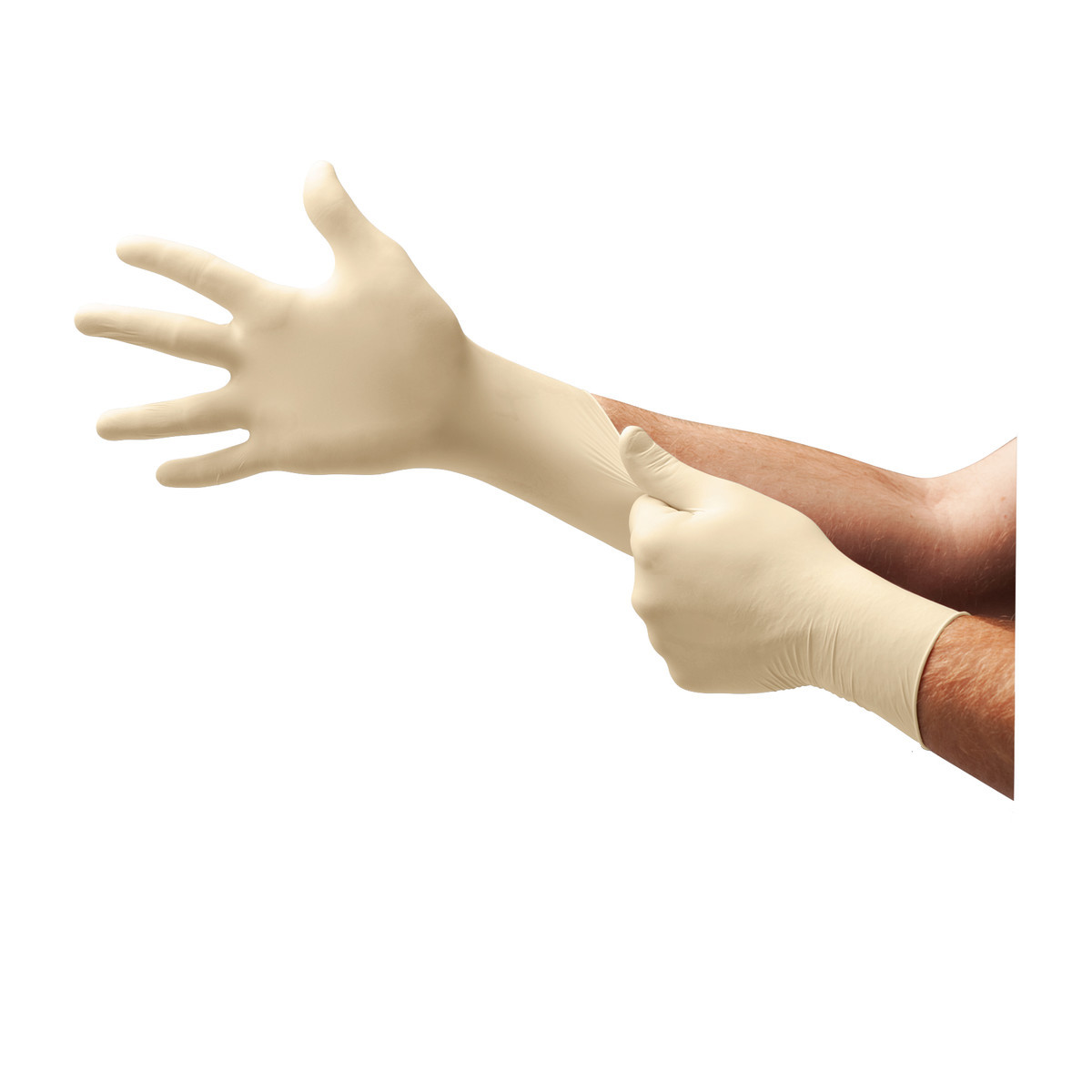 Ansell Size 8.5 Beige AccuTech® 91-225 9 mil Latex Disposable Gloves (Availability restrictions apply.)