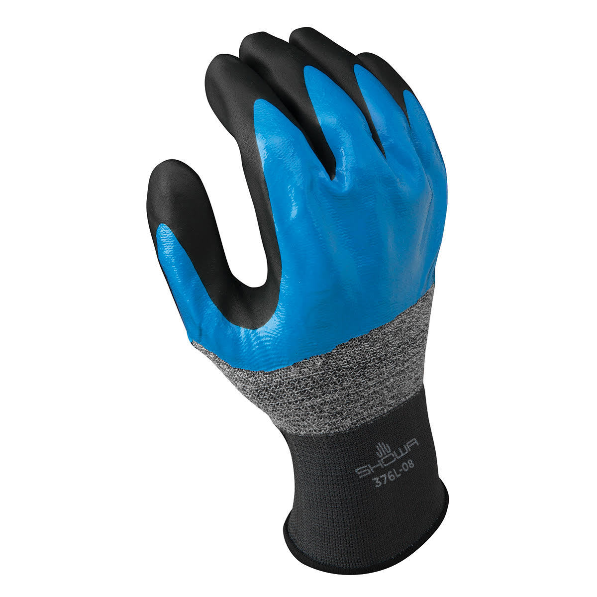 SHOWA® Size 8 13 Gauge Foam Nitrile Full Hand Coated Work Gloves With Knit Liner And Knit Wrist