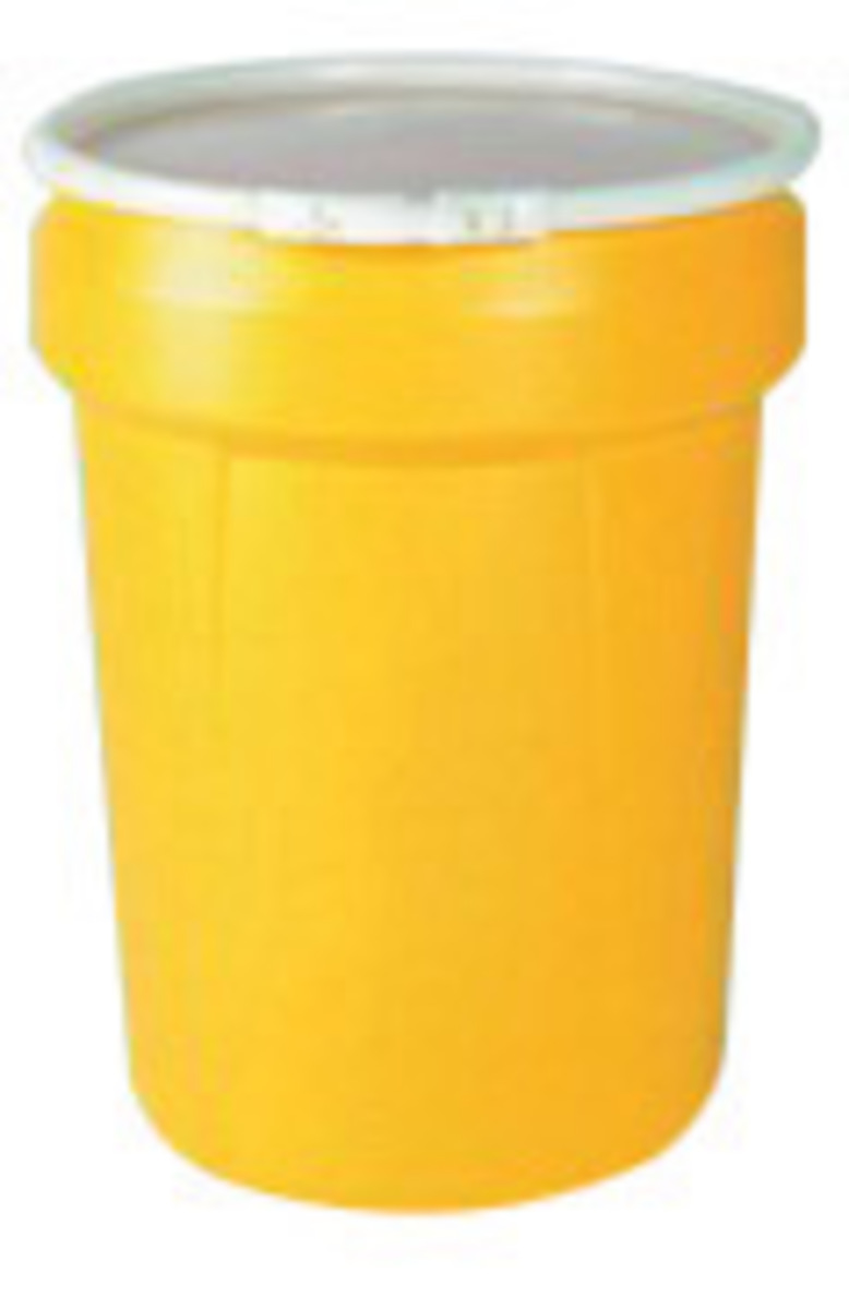 Eagle 30 Gallon Yellow HDPE Open Head Containment Labpack With Plastic Lever-Lock Ring