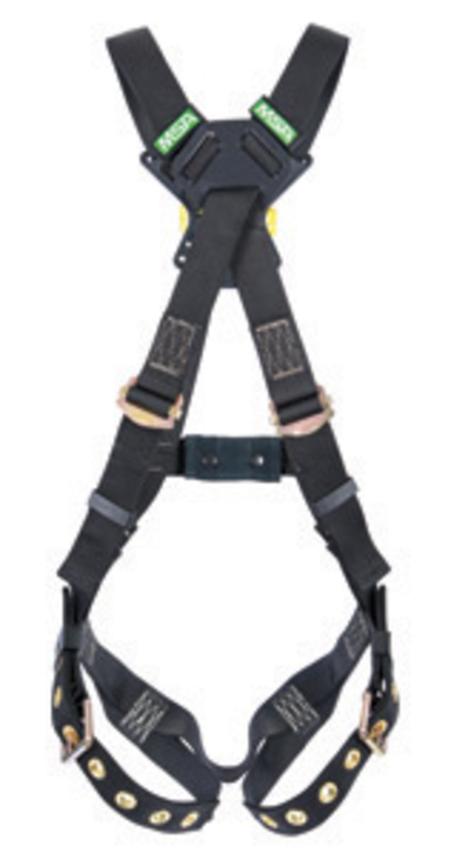 MSA X-Large Workman® Arc Flash Cross Over Harness With Back Steel D-Ring And Tongue Buckle Leg Straps