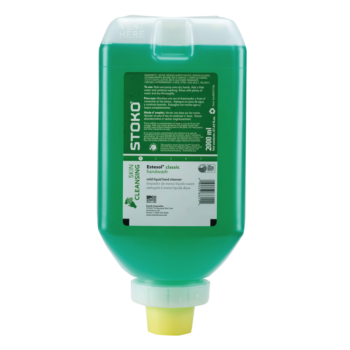 Deb 2 Liter Refill Green Estesol® Classic Scented Hand Cleaner (Availability restrictions apply.)