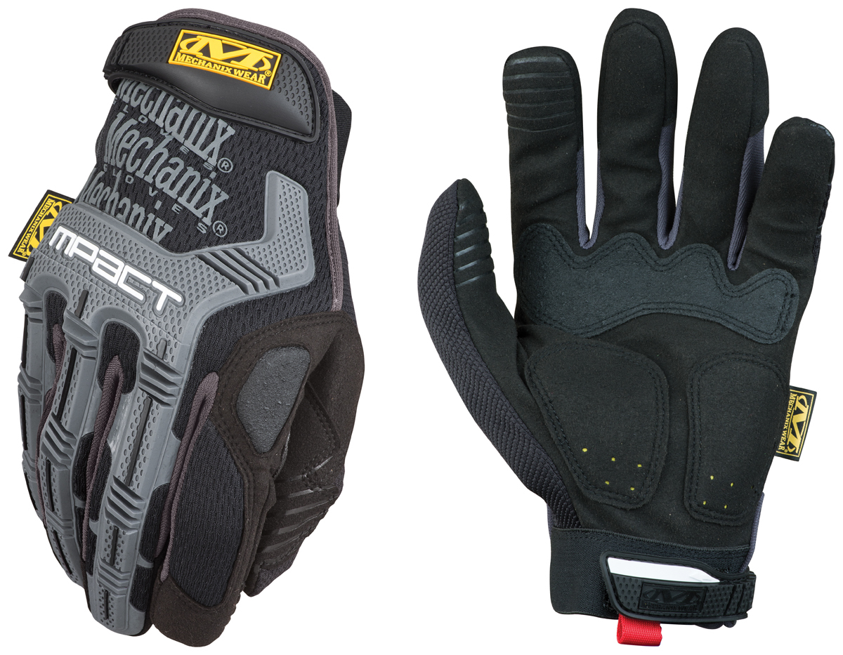 Mechanix Wear® Size 10 Black And Gray M-Pact® Synthetic Leather And TrekDry® Full Finger Anti-Vibration Gloves With Hook And Loo