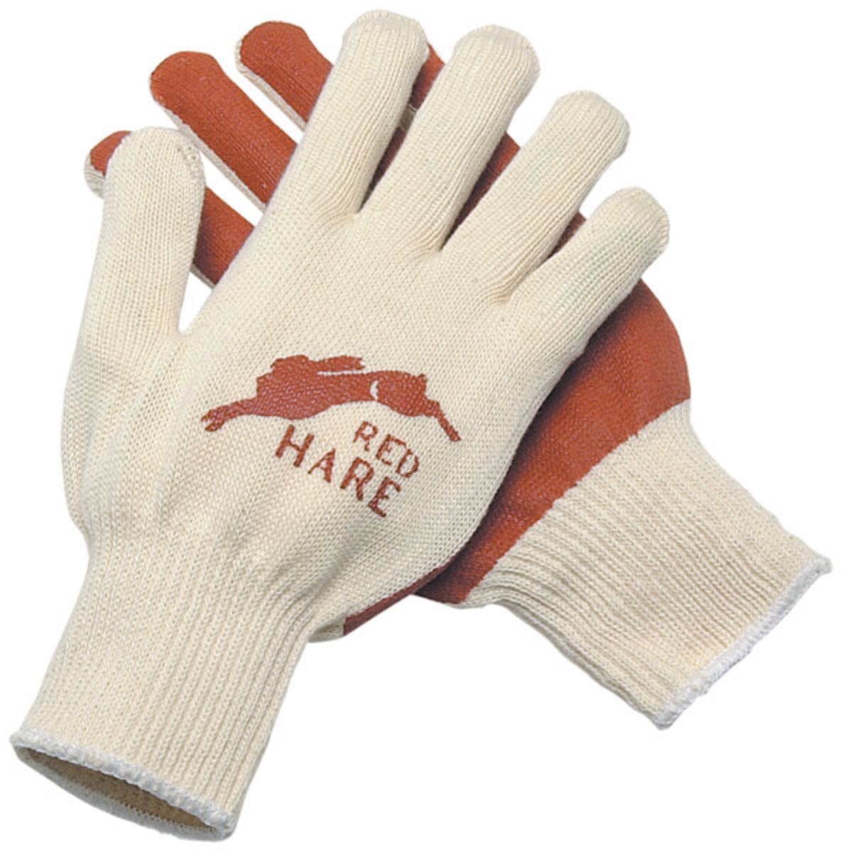 MCR Safety® Large Red Hare® 10 Gauge Russet Nitrile Palm Dipped Coating Work Gloves With Natural Cotton Liner And Knit Wrist