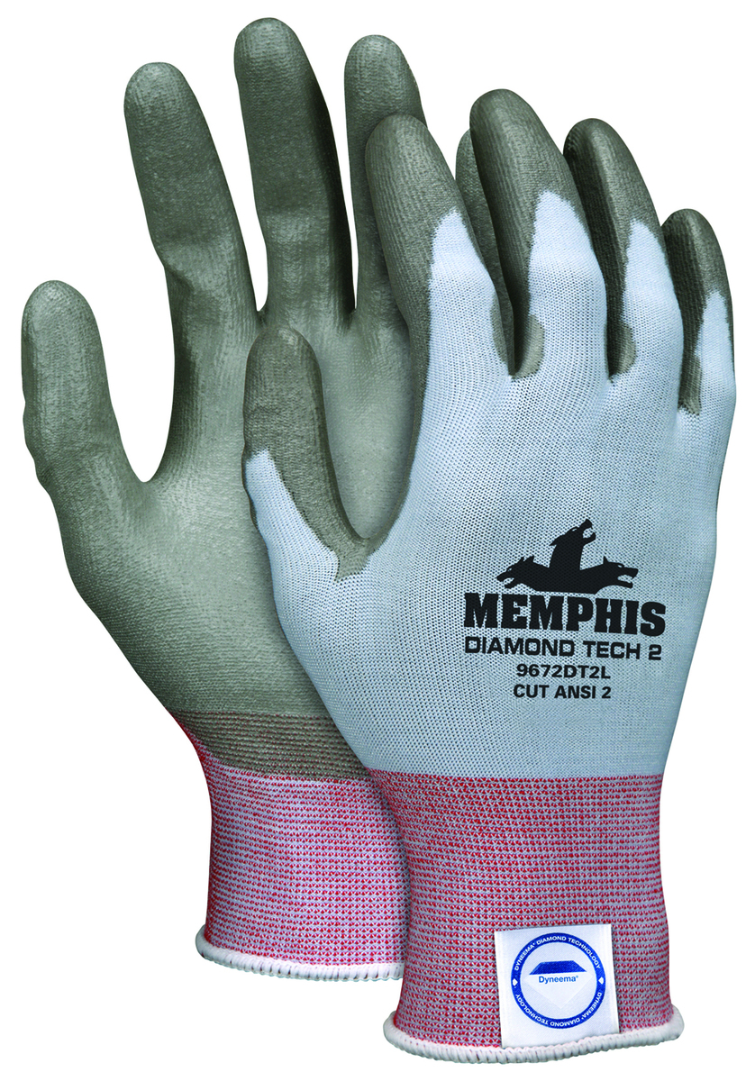 MCR Safety® Large Cut Pro™ 18 Gauge DSM Dyneema® Diamond Technology Cut Resistant Gloves With Polyurethane Coated Palm