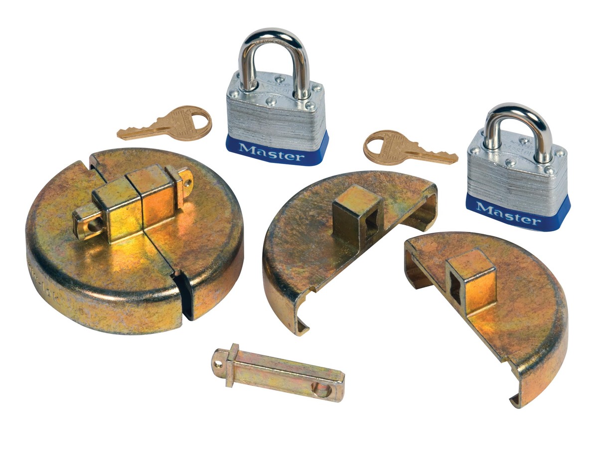 Justrite™ Plastic Drum Lock Set With (2) Padlocks (For 55 Gallon Poly Bungs)