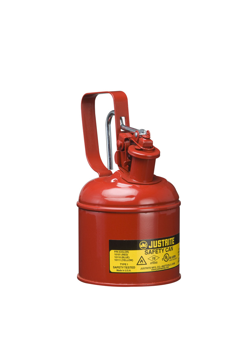 Justrite™ 1 Quart Red Galvanized Steel Type | Safety Can With 3-1/2
