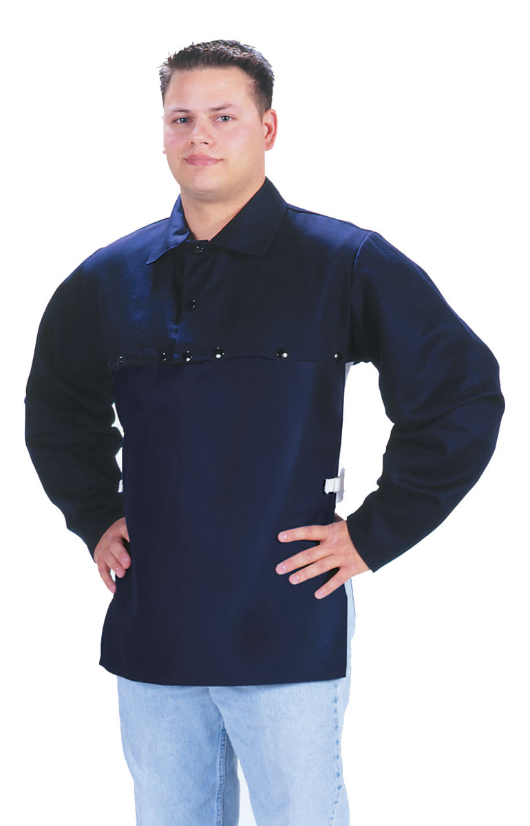 Tillman® 3X Navy Blue Cotton Westex® FR-7A® Flame Resistant Cape Sleeve With Snap Closure (Bib Sold Separately)