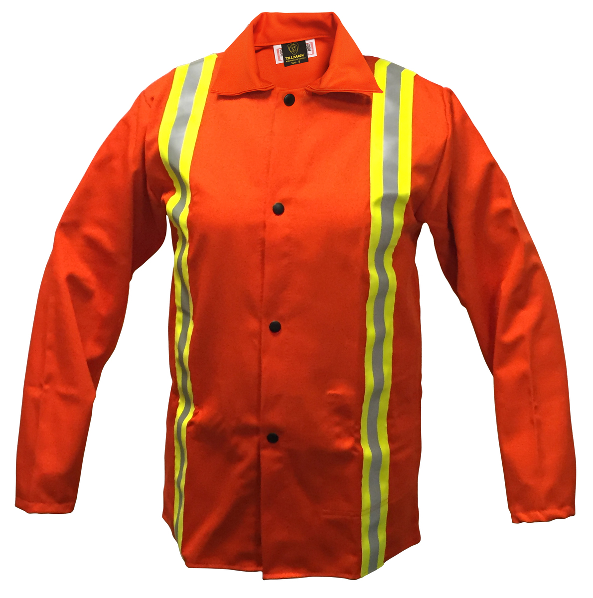 Tillman® Small Hi-Viz Orange Cotton Westex® FR-7A® Flame Resistant Jacket With Snap Front Closure