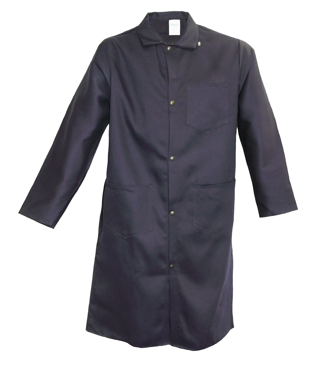 Stanco Safety Products™ 2X Navy Blue Indura® Cotton Flame Resistant Lab Coat