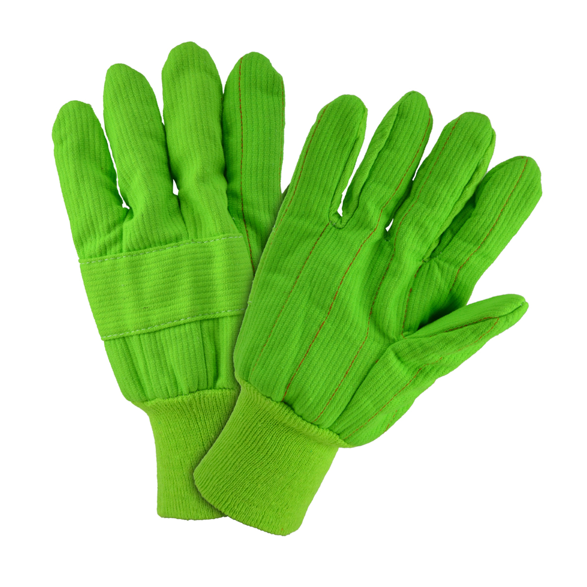 PIP® Hi-Viz Green Large Cotton And Polyester General Purpose Gloves With Knit Wrist
