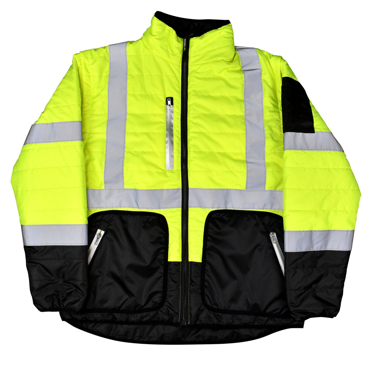 Radians, Inc. Large Green/Gray RadWear™ Water And Wind Resistant Diamond Ripstop 100% Polyester Reversible Jacket
