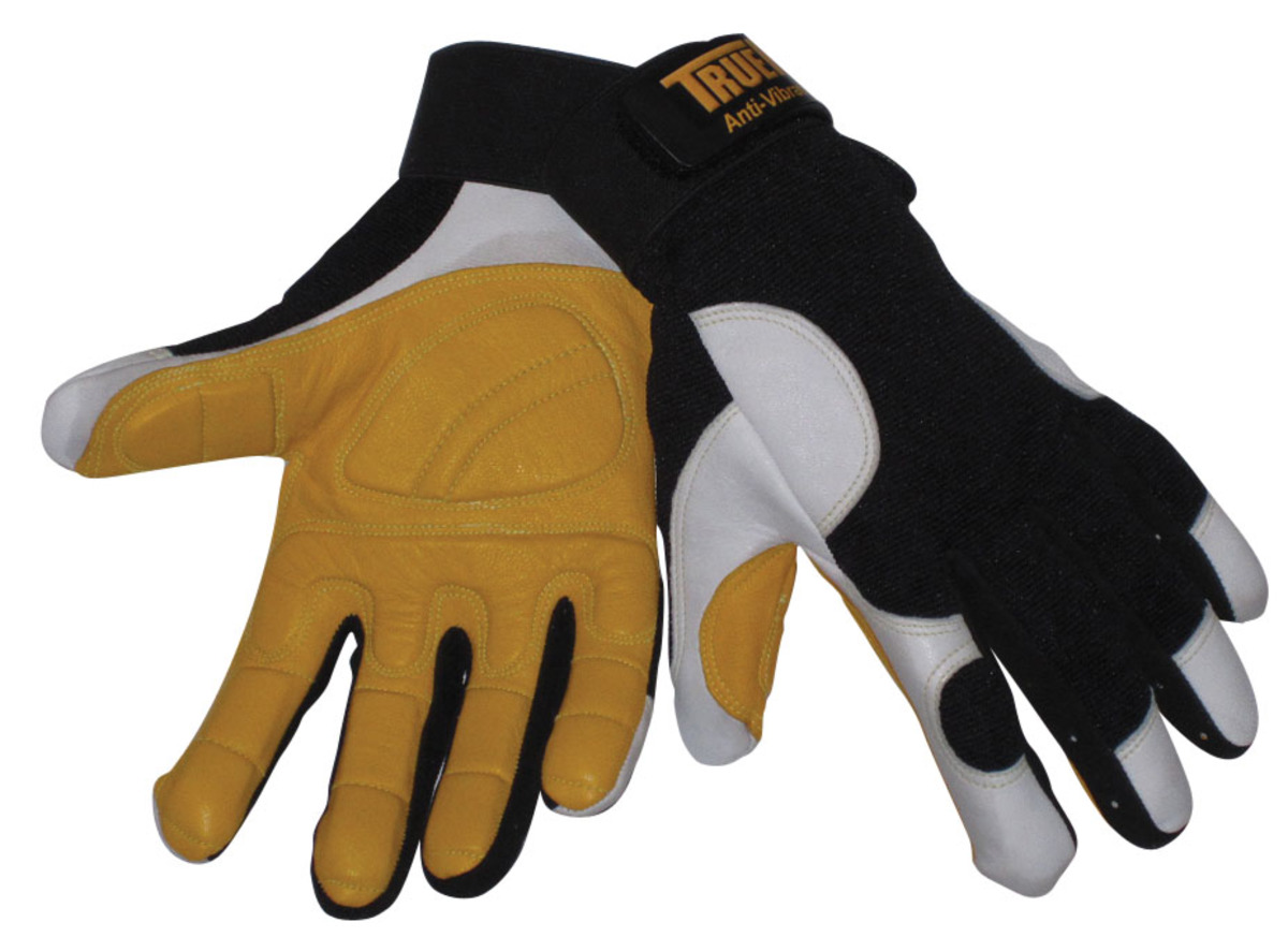 Tillman® X-Large Black, Pearl And Gold TrueFit™ Goatskin And Spandex® Full Finger Anti-Vibration Gloves With Elastic/Hook And Lo