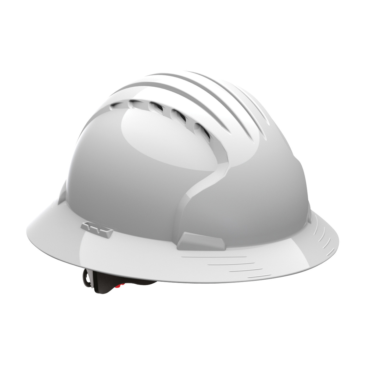 PIP® White JSP® Evolution® Deluxe 6151 HDPE Vented Full Brim Hard Hat With Ratchet Suspension
