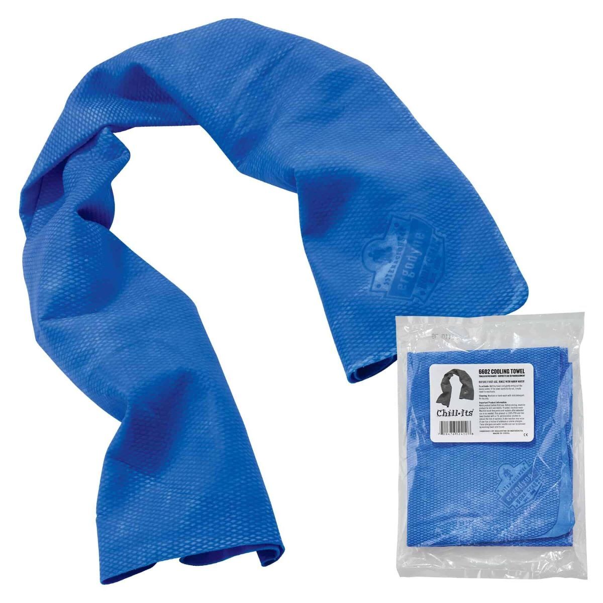 Ergodyne Blue Chill-Its® 6602 PVA Evaporative Cooling Towel (50-Pack)