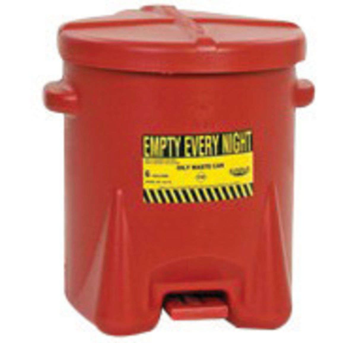 Eagle 6 Gallon Red HDPE Oily Waste Can With Self-Closing Lid