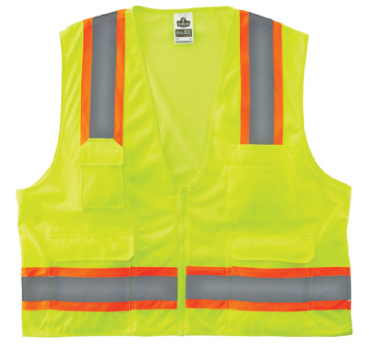 Ergodyne 2X - 3X Lime GloWear® 8248Z Polyester/Polyester Mesh Two-Tone Surveyor Vest With Mesh Back