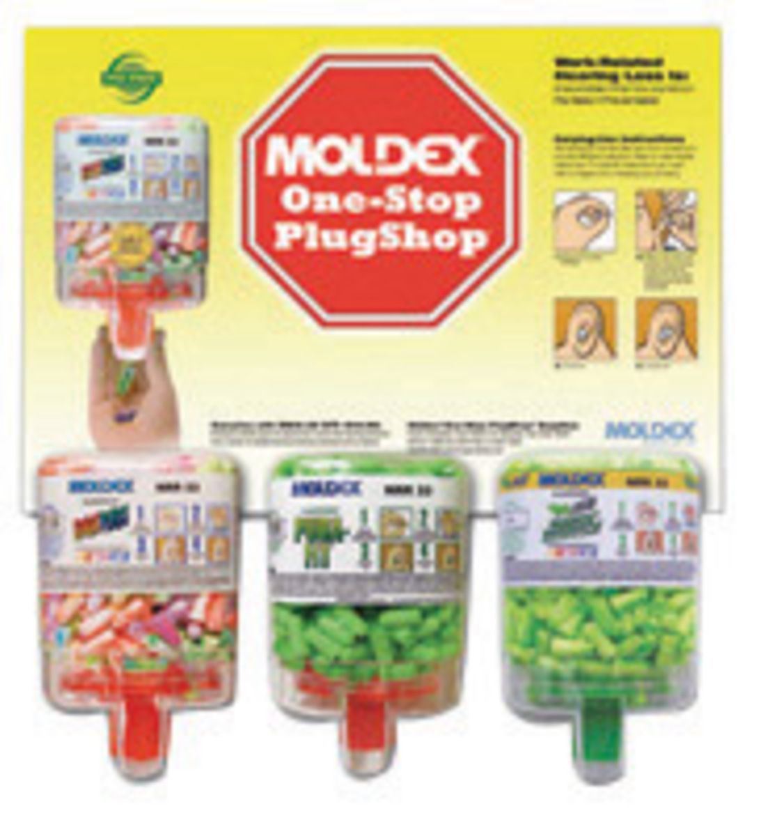 Moldex® Goin' Green®/One-Stop PlugShop™/PlugStation®/Pura-Fit™/SparkPlugs® Tapered Foam/Polyurethane Earplug Dispenser With Earp