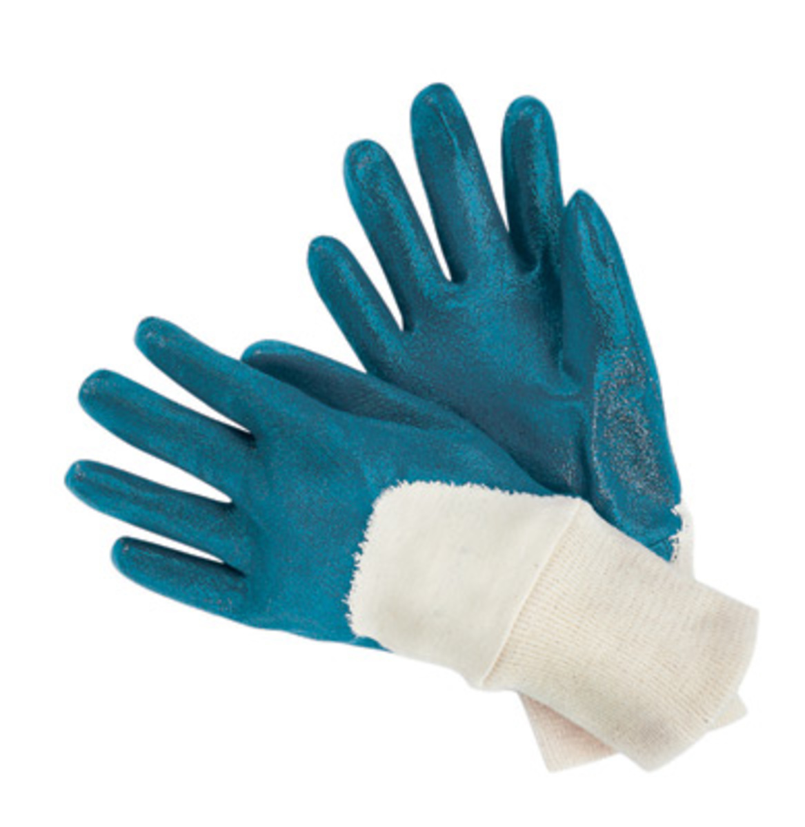 RADNOR® Large Blue Nitrile Three-Quarter Coated Work Gloves With Natural Jersey Liner And Knit Wrist