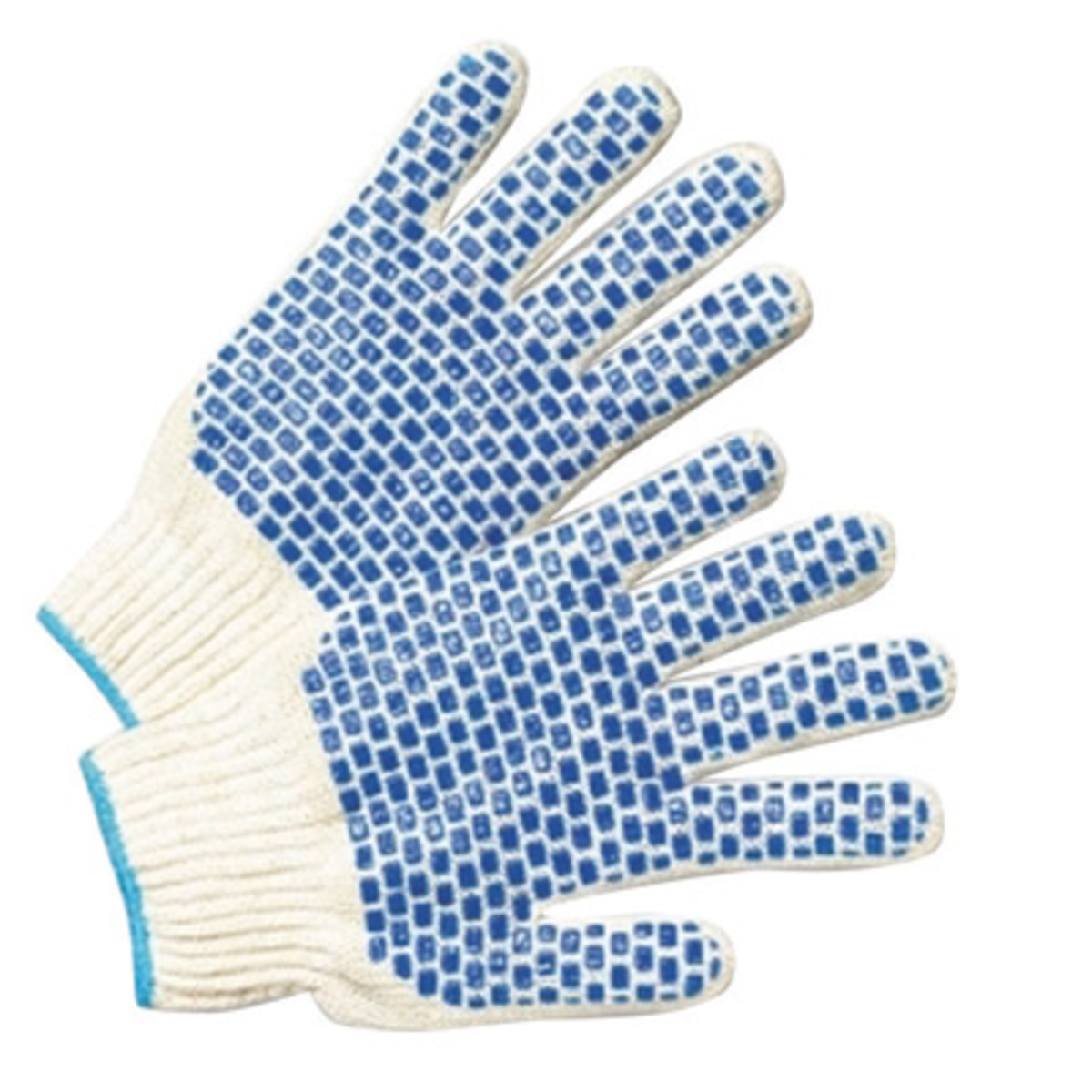 RADNOR® Blue/Natural Large Cotton And Polyester Seamless Knit General Purpose Gloves With Knit Wrist