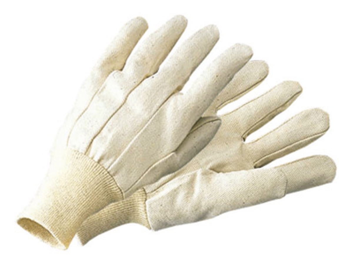 RADNOR® White Standard Weight Cotton And Polyester Clute Cut General Purpose Gloves With Knit Wrist