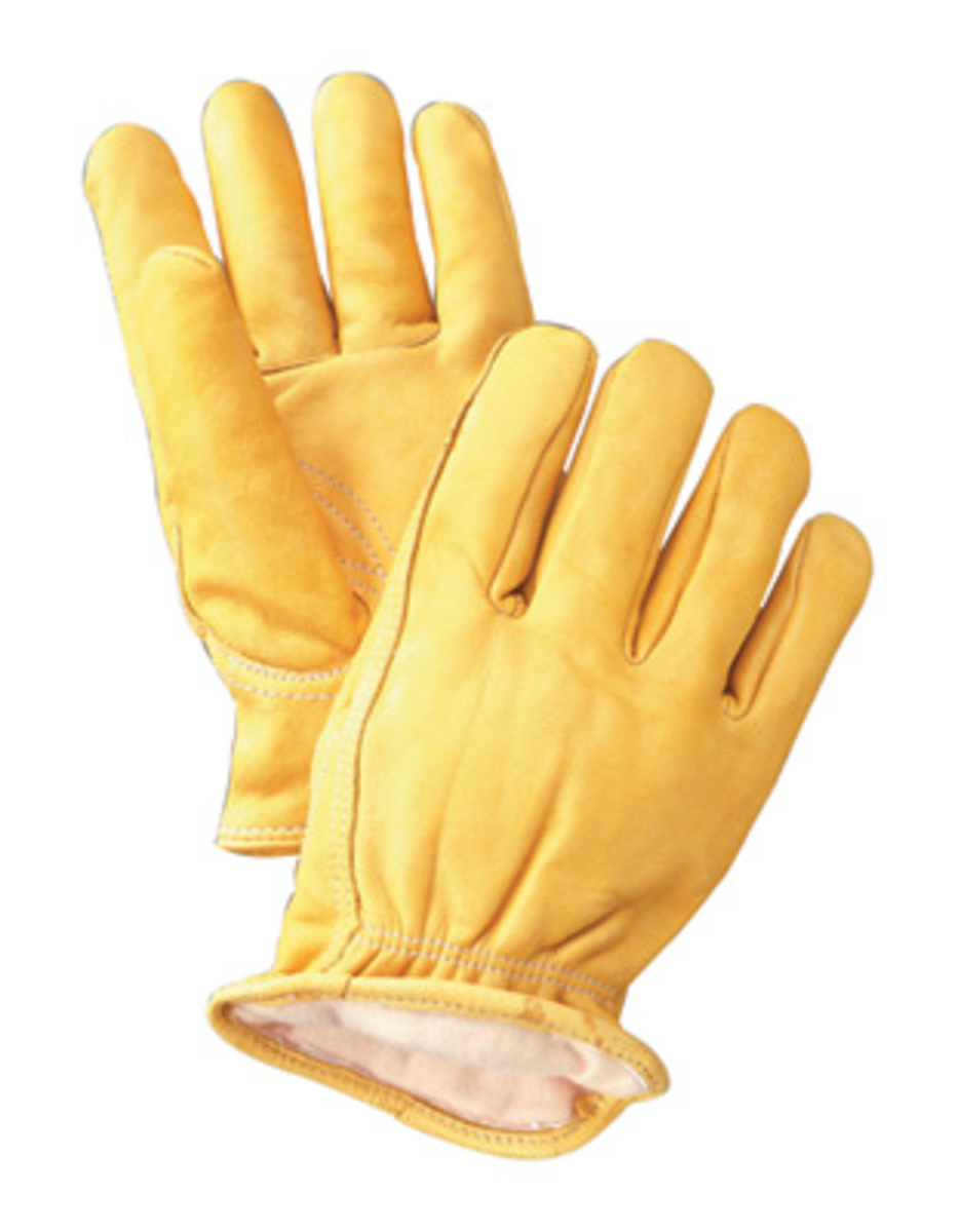 RADNOR® Medium Yellow Deerskin Thinsulate™ Lined Cold Weather Gloves