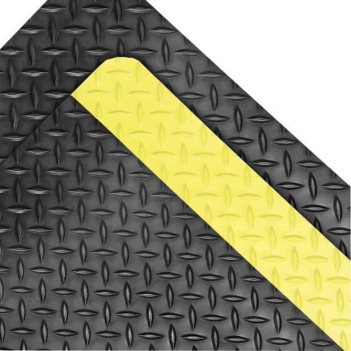 Superior Manufacturing 3' X 5' Black With Yellow Edge Rubber NoTrax® Dura Trax® Anti-Fatigue Floor Mat
