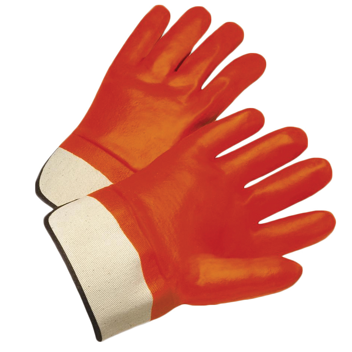 RADNOR® Large Orange PVC Jersey Lined Cold Weather Gloves