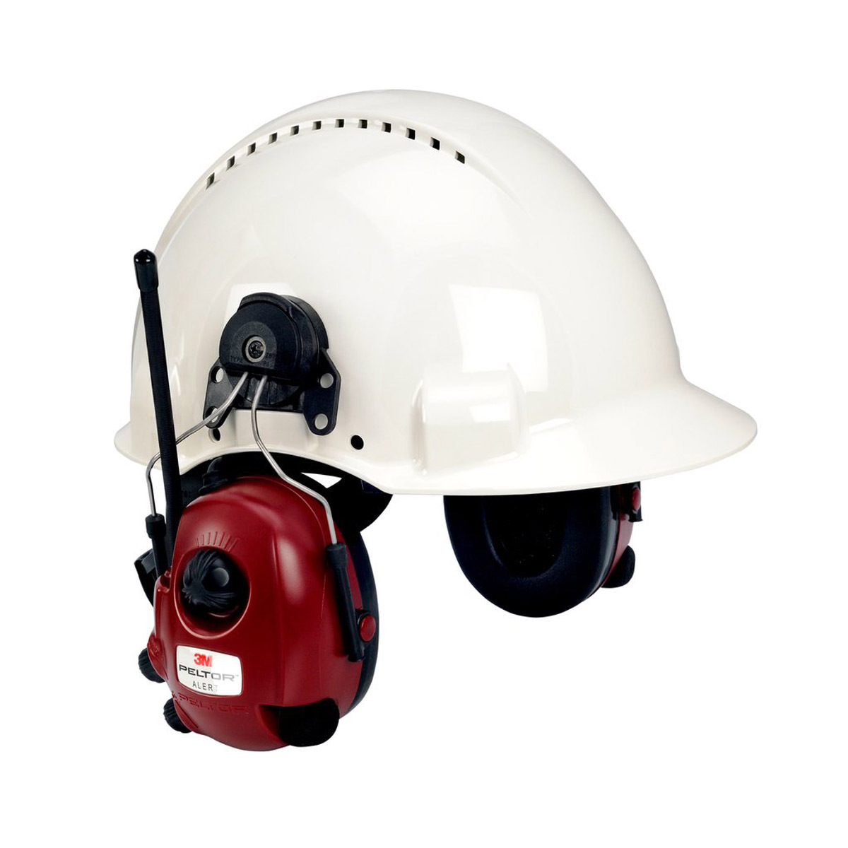 3M® Peltor™ Red Over-The-Head Hard Hat Mount Radio Earmuffs