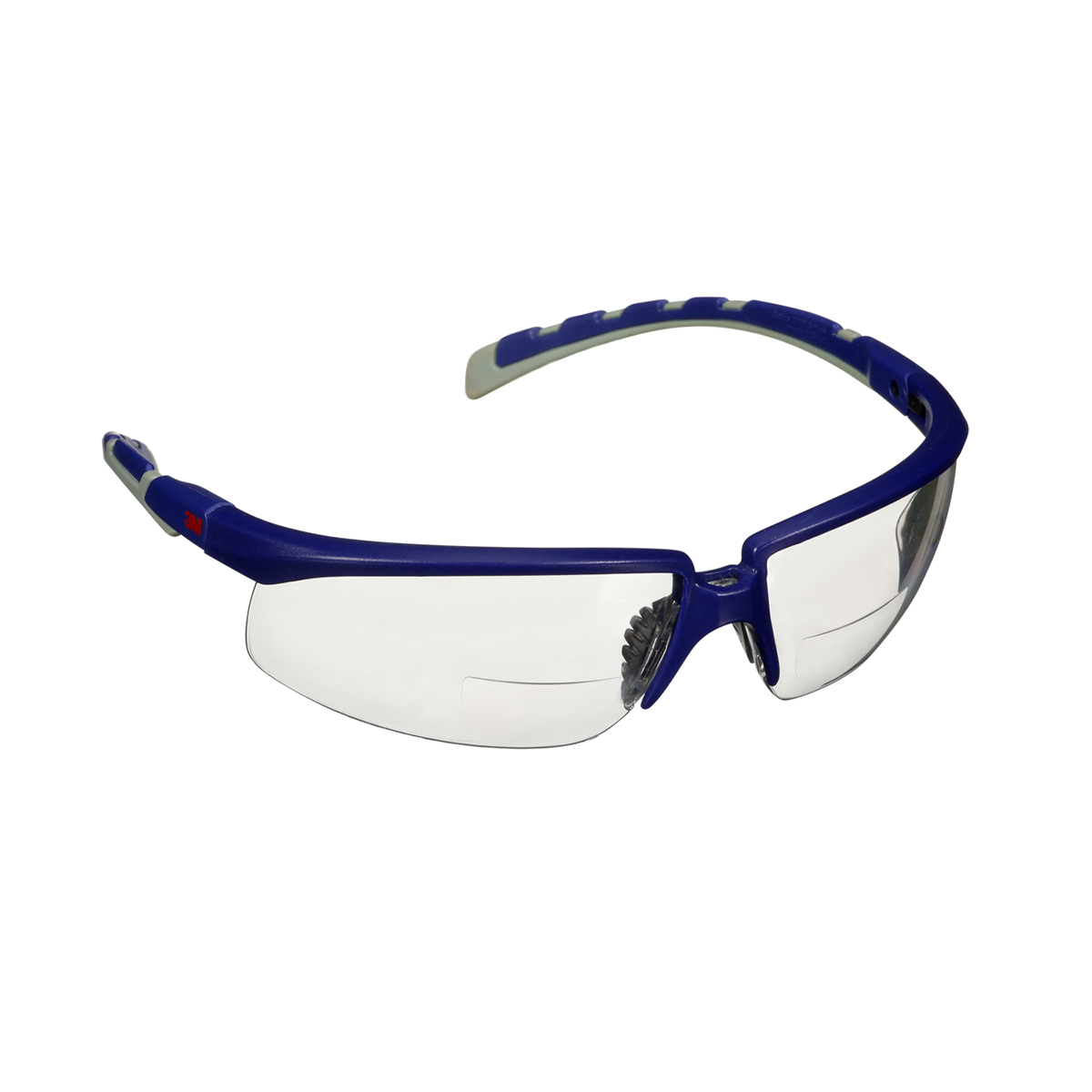 3M™ Solus™ 2000 Series, S2020AF-BLU, Blue/Gray Temples, Clear Reader +2.0 Anti-Fog/Anti-Scratch Lens