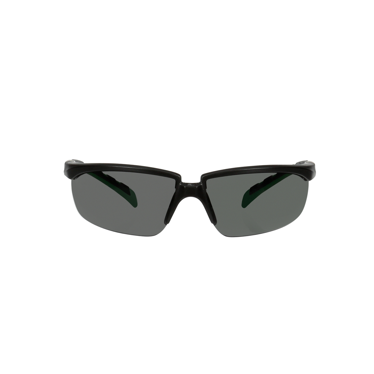 3M™ Solus™ 2000 Series, S2030AS-BLK, Black/Green Temples, IR 3.0 Gray Anti-Scratch lens