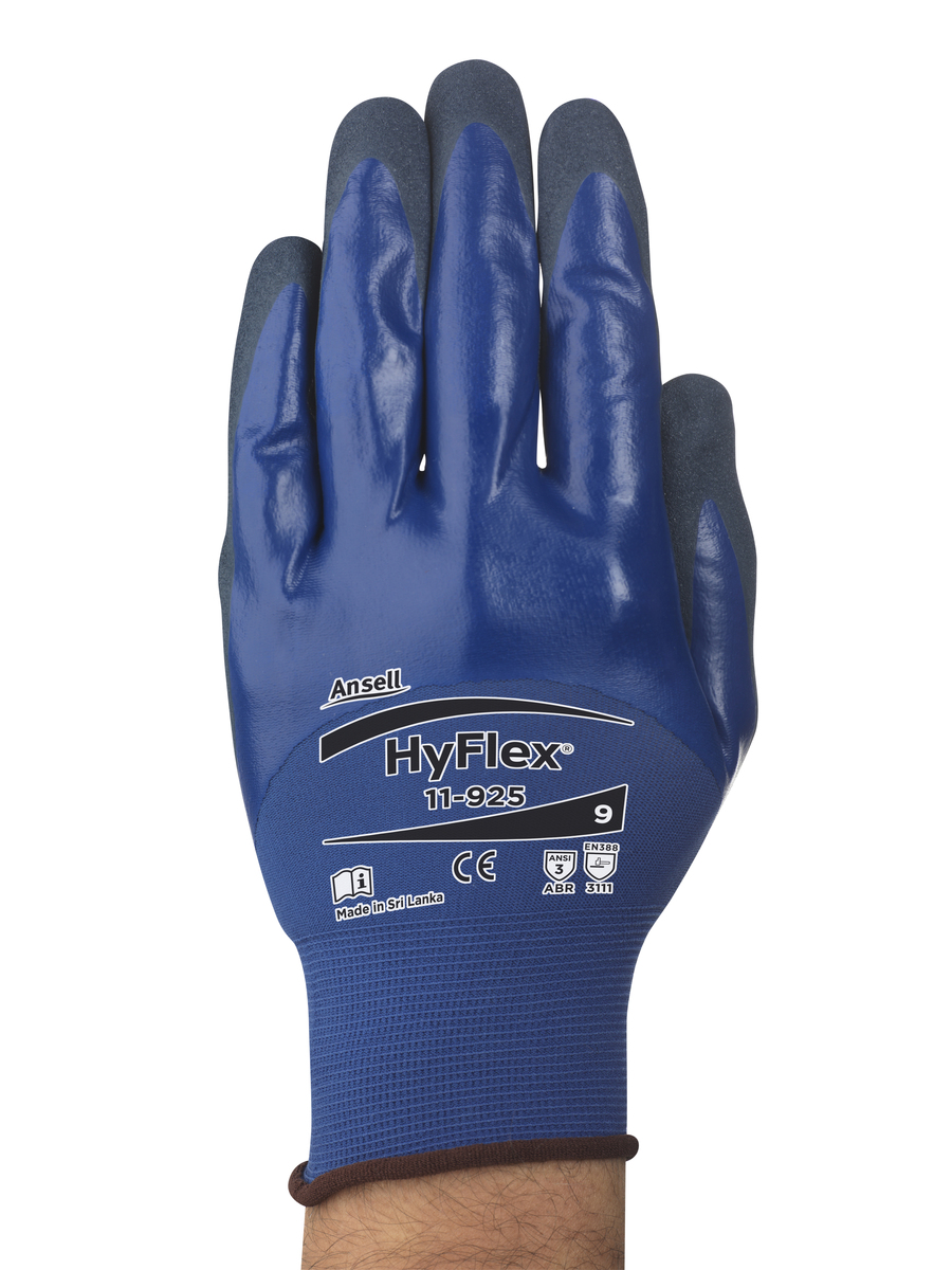 Ansell Size 10 HyFlex® 18 Gauge Nitrile 3/4 Dip Coated Work Gloves With Nylon And Spandex Liner And Knit Wrist