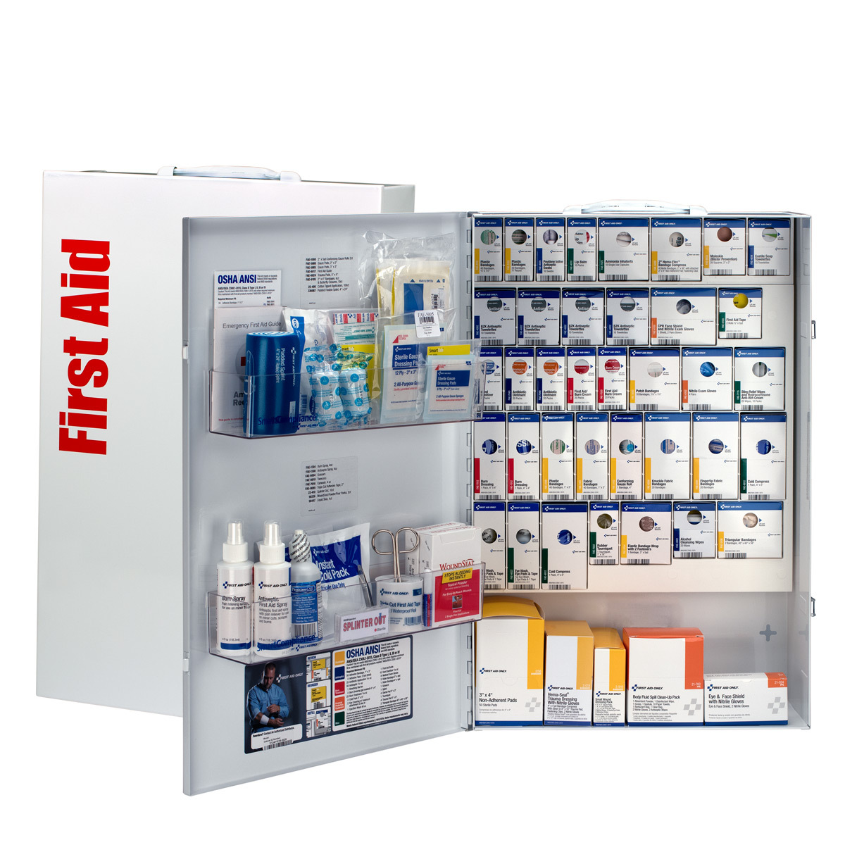 First Aid Only® White Metal Wall Mount 200 Person SmartCompliance® First Aid Cabinet First Aid Only® White Metal Wall Mount 200 Person SmartCompliance® First Aid Cabinet