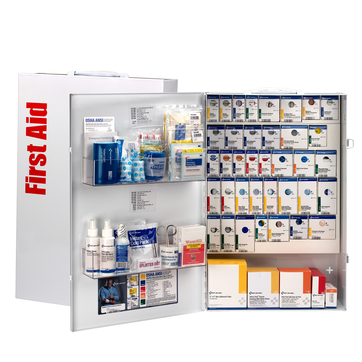 First Aid Only® White Metal Wall Mount 200 Person SmartCompliance® Food Service First Aid Cabinet First Aid Only® White Metal Wall Mount 200 Person SmartCompliance® Food Service First Aid Cabinet
