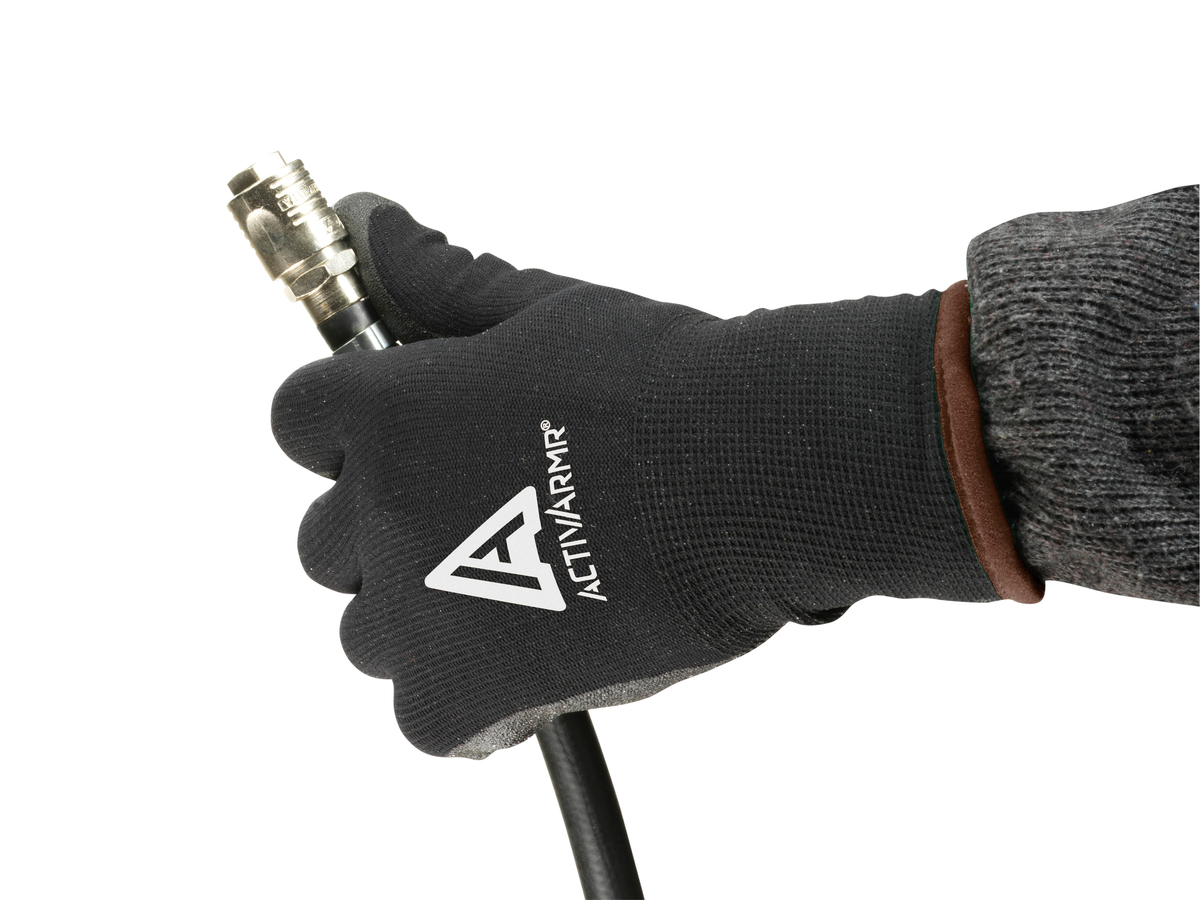 Ansell Large Black ActivArmr® PVC Acrylic/Nylon Lined Cold Weather Gloves