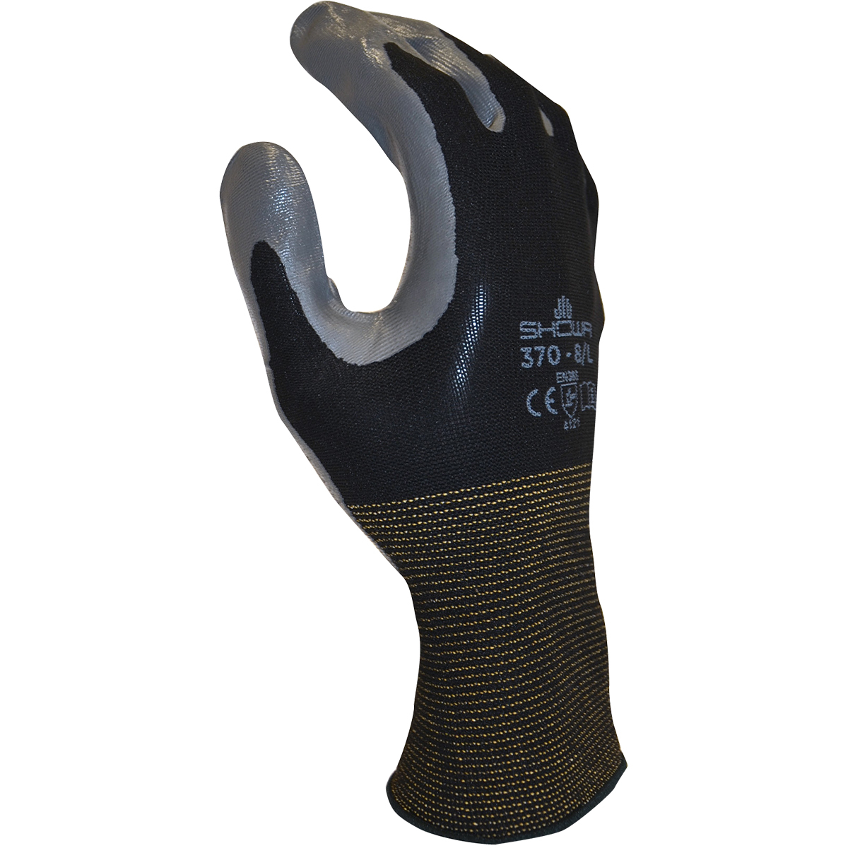 SHOWA® ATLAS® 13 Gauge Nitrile Palm Coated Work Gloves With Nylon Knit Liner And Knit Wrist