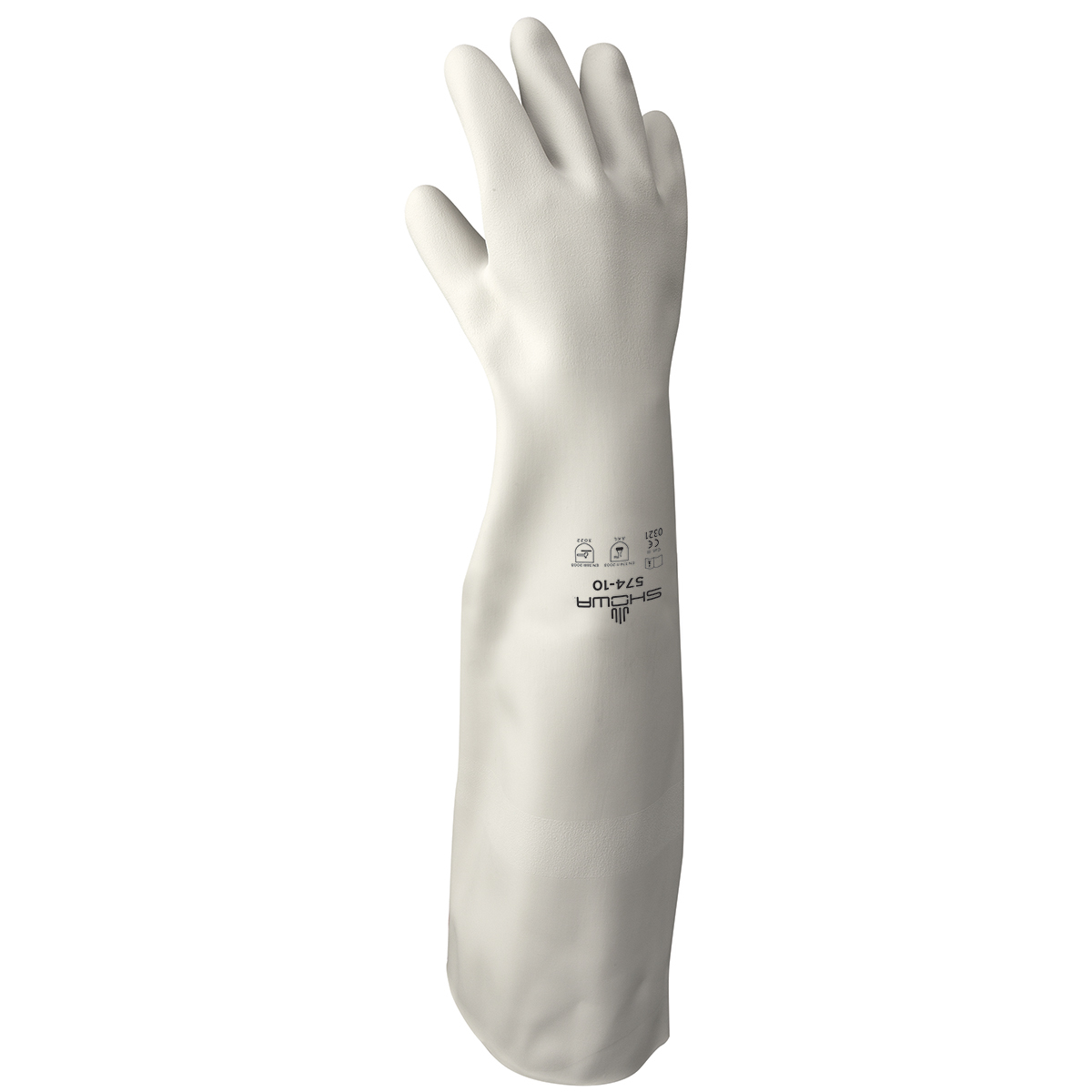 SHOWA® Size 10 White 46 mil Latex And Rubber Chemical Resistant Gloves