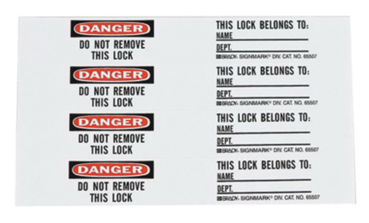 Brady 5 X 720 X 3 120 Black Vinyl Label THIS LOCK BEL BRD121448 for sale online at autumn supply