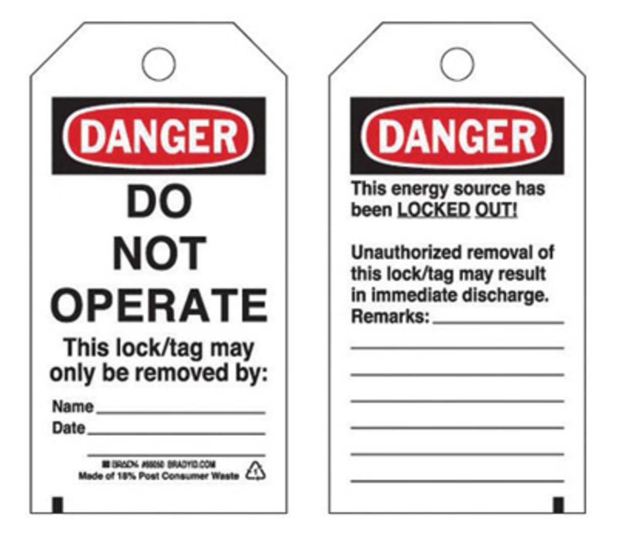 Brady 5 34 X 3 Black Heavy Duty Polyester Tag DO NOT BRD65502 for sale online at autumn supply