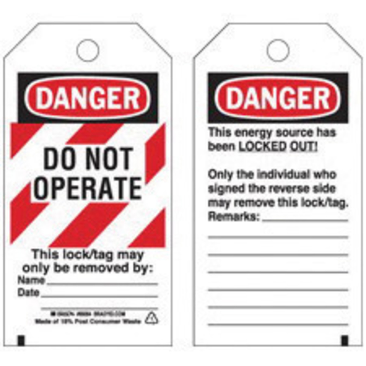 Brady 5 34 X 3 Black Polyester Tag DO NOT OPERATE THI BRD65525 for sale online at autumn supply