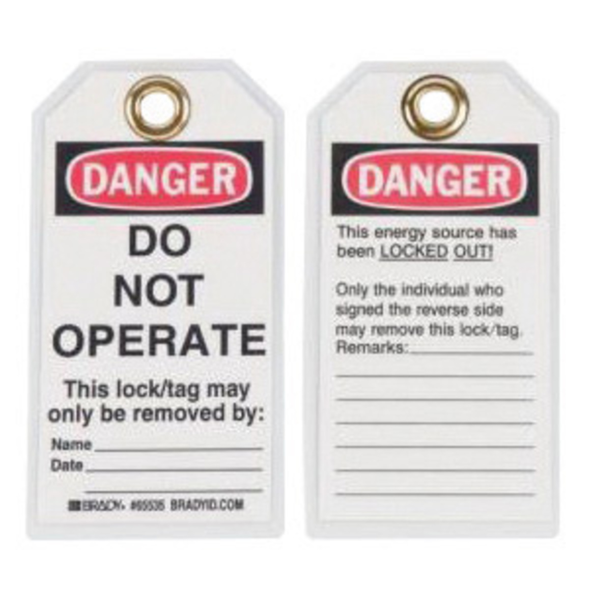 Brady 5 34 X 3 Black Heavy Duty Polyester Tag LOCKED BRD65535 for sale online at autumn supply