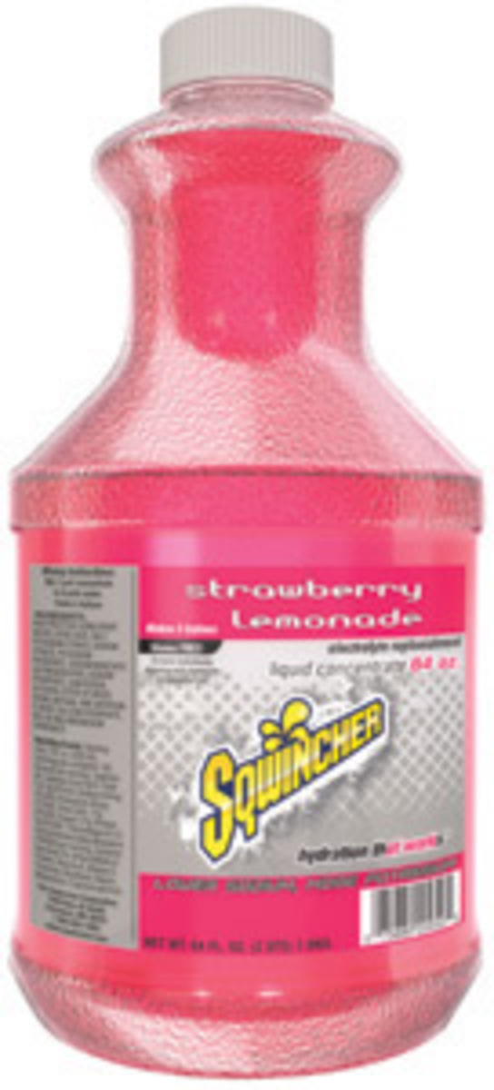 Sqwincher® 64 Ounce Strawberry Lemonade Flavor Liquid Concentrate Bottle Electrolyte Drink