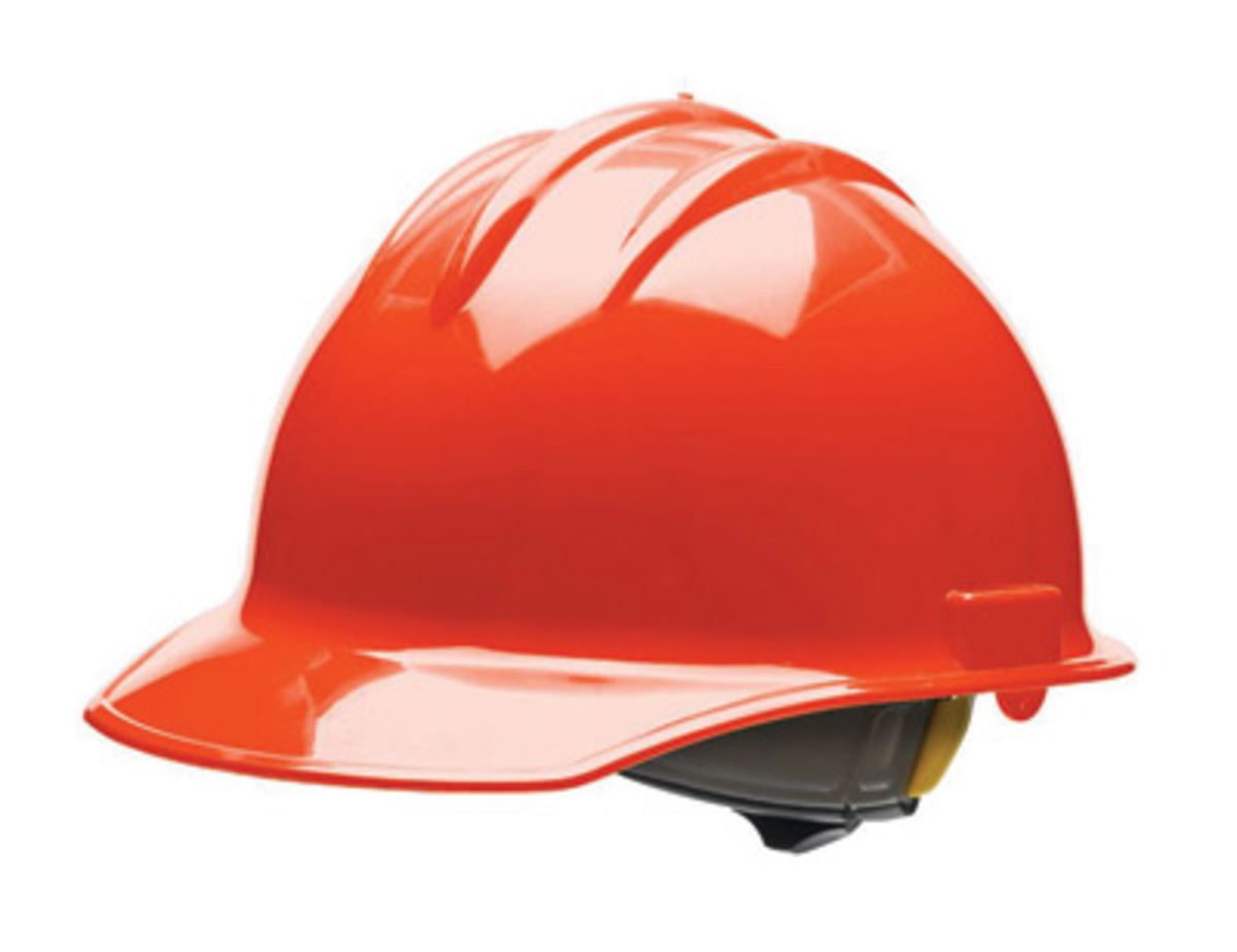Bullard® Hi-Viz Orange HDPE Cap Style Hard Hat With Pinlock/6 Point Pinlock Suspension
