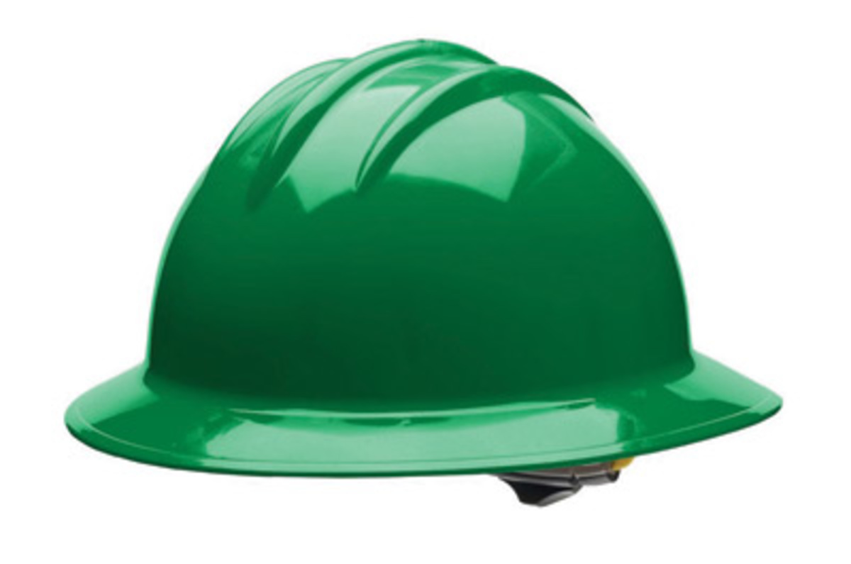 Bullard Green HDPE Full Brim Hard Hat With 6 Point Ra BUL33KGR for sale online at autumn supply