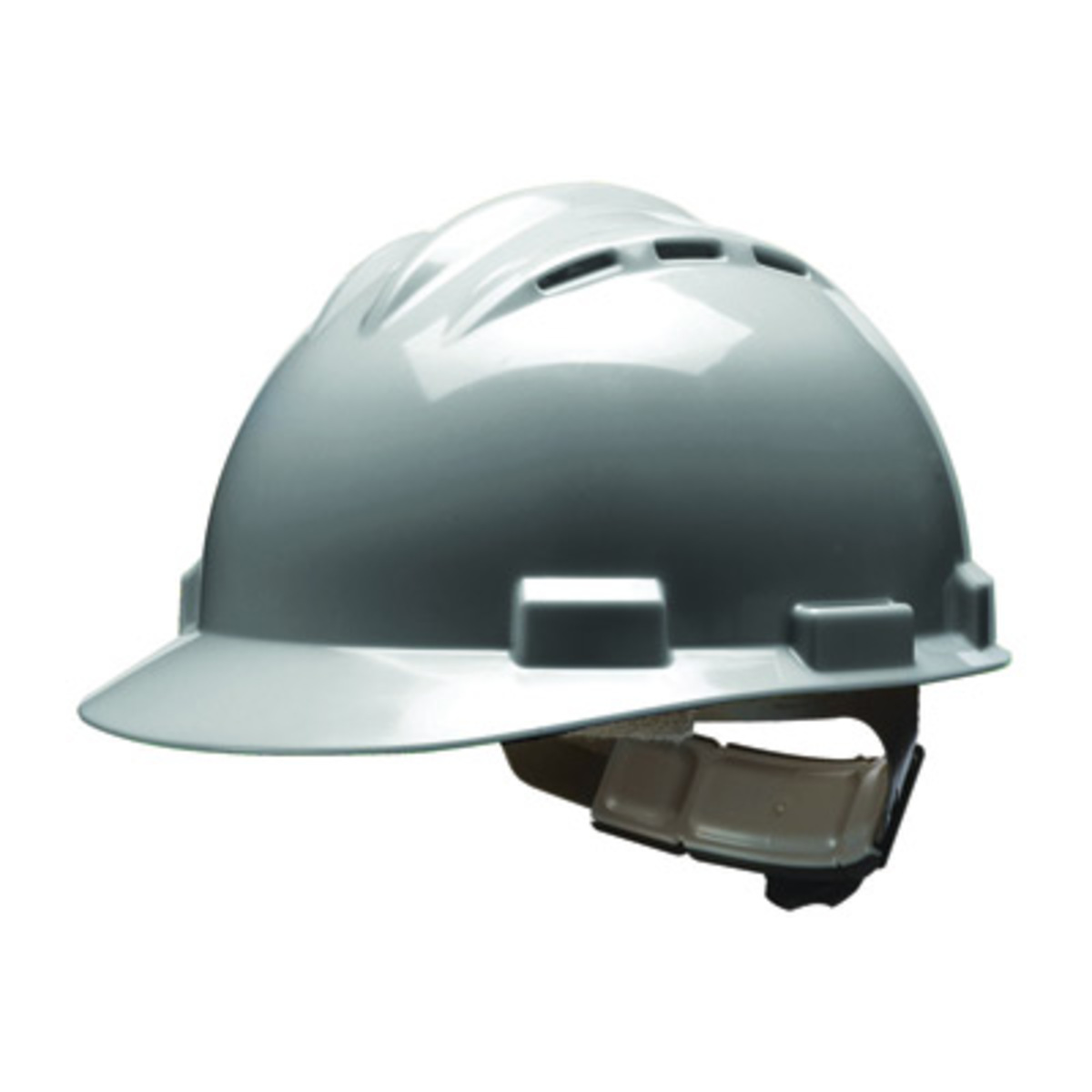 Bullard® Gray HDPE Cap Style Hard Hat With Ratchet/4 Point Ratchet Suspension