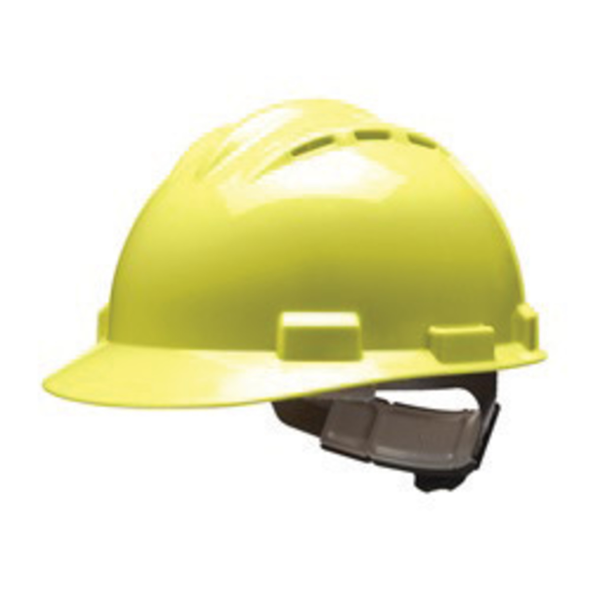 Bullard® Yellow HDPE Cap Style Hard Hat With 4 Point Ratchet/Ratchet Suspension
