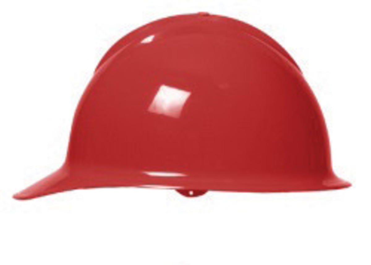 Bullard® Red Thermoplastic Cap Style Hard Hat With 6 Point Ratchet/Ratchet Suspension