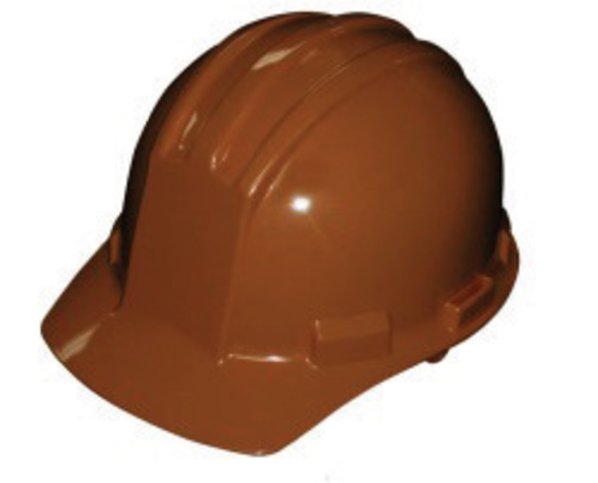 Bullard® Brown HDPE Cap Style Hard Hat With Ratchet/4 Point Ratchet Suspension