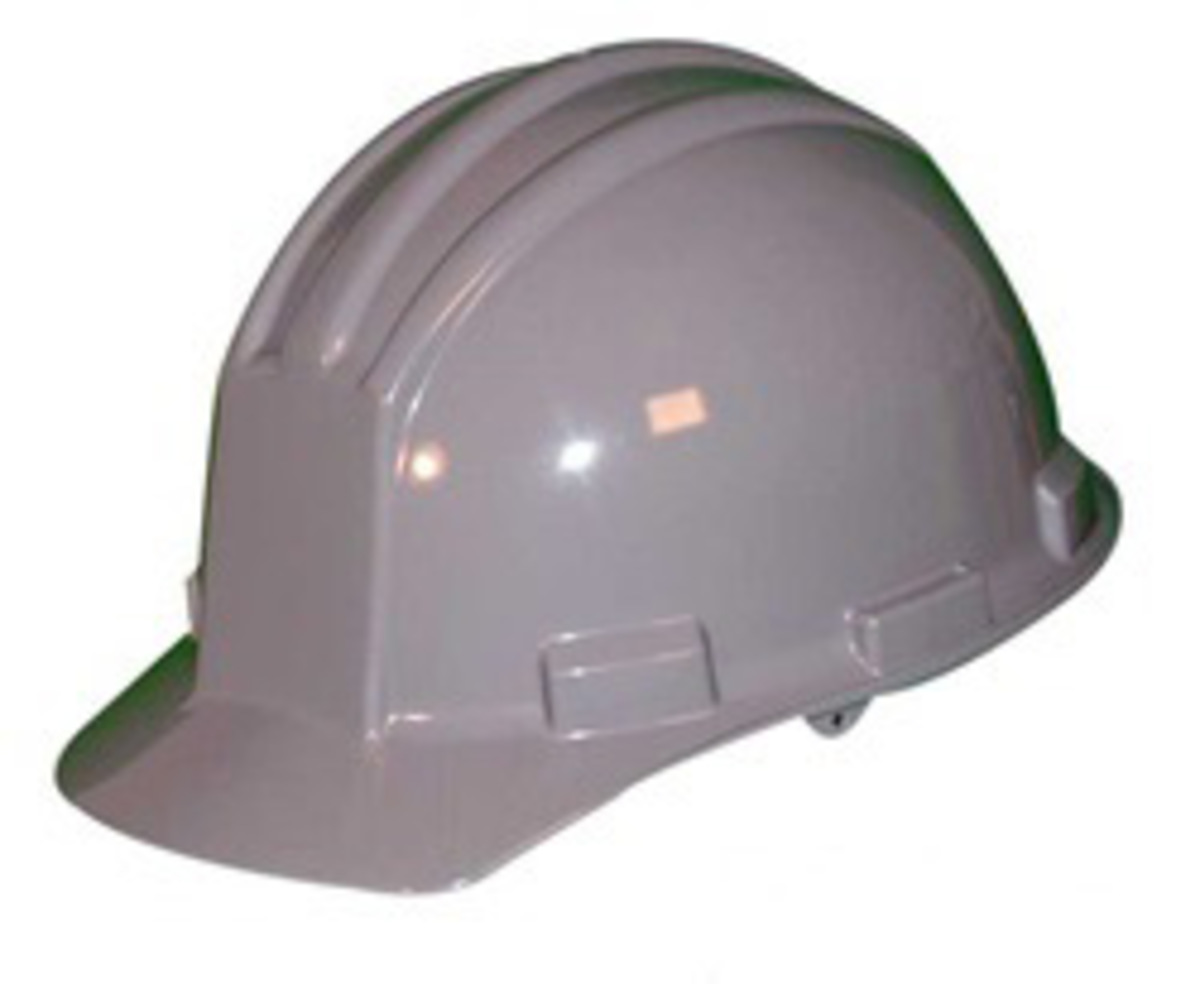 Bullard® Gray HDPE Cap Style Hard Hat With Ratchet/4 Point Ratchet Suspension