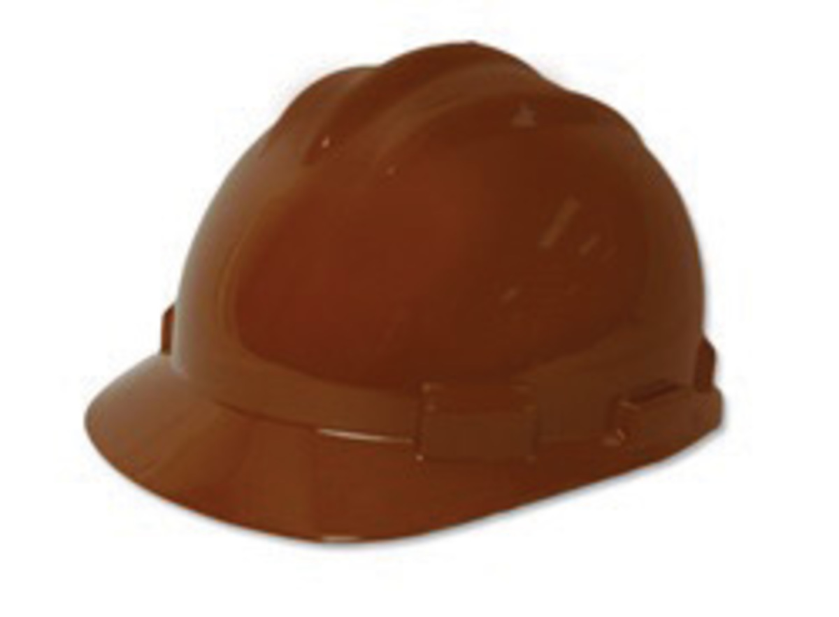 Bullard® Brown HDPE Cap Style Hard Hat With Ratchet/4 Point Ratchet Suspension