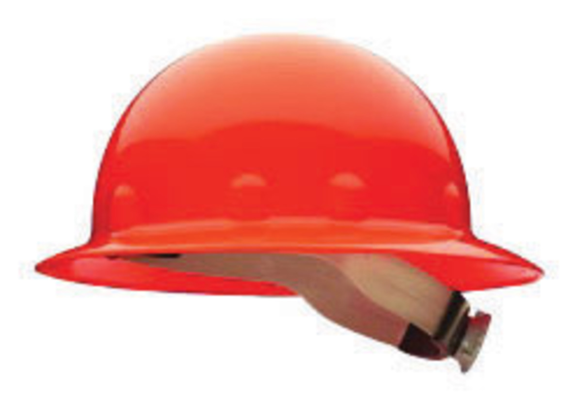 Honeywell Hi-Viz Orange Fibre-Metal® E1 Thermoplastic Full Brim Hard Hat With Rachet/8 Point Ratchet Suspension